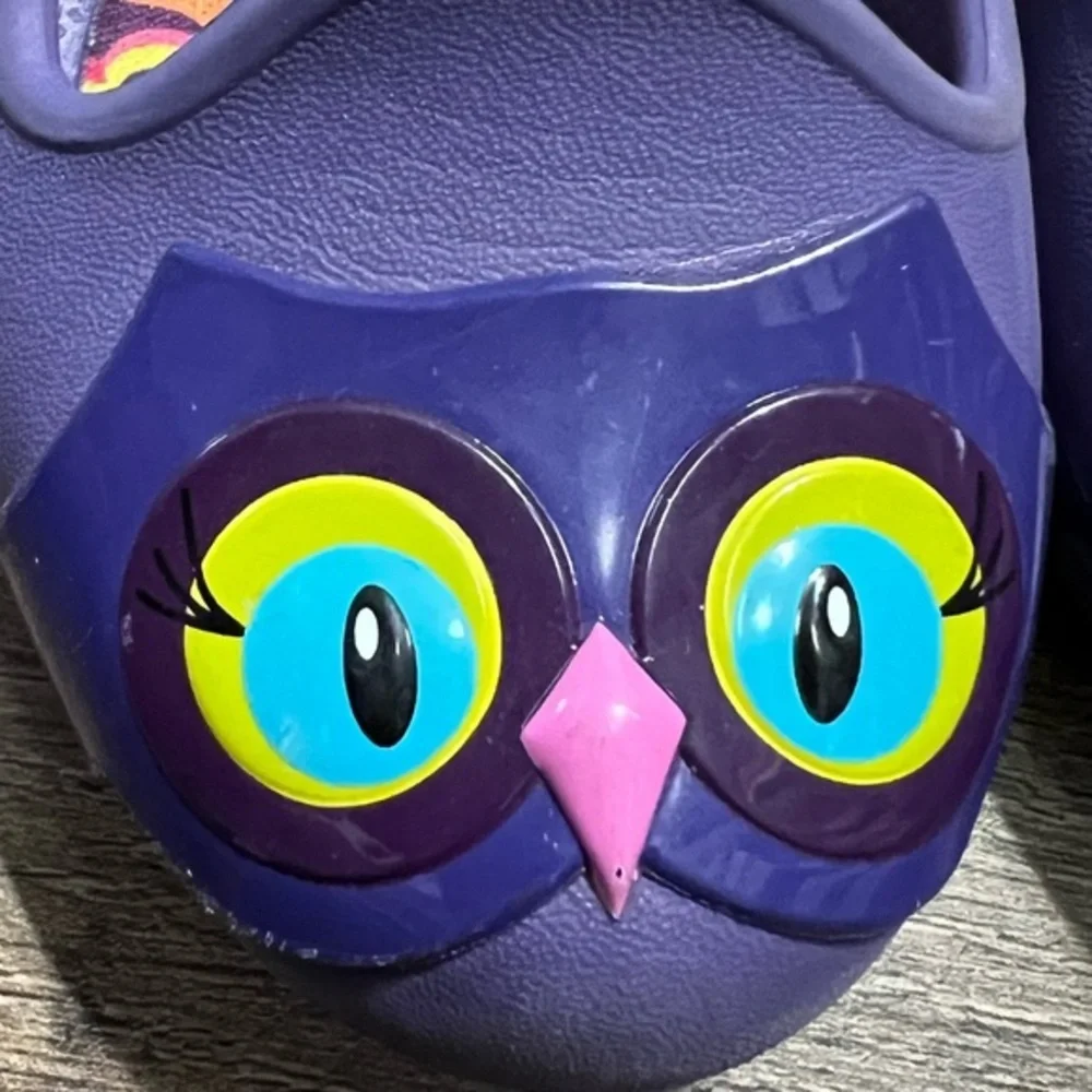 Crocs Purple Owl Slip On Shoes Size Child 8